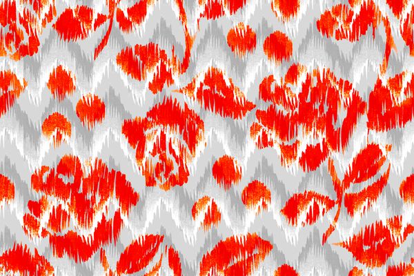 گل رز قرمز الگوی گل رز نارنجی در زمینه خاکستری قالب گل های رنگارنگ در زمینه هندسی نشانگرهای آبرنگ دست ساز