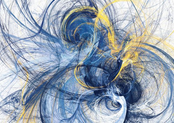 ترکیب حرکت روشن پیشینه پویا آینده نگر مدرن الگوی هنری رنگ های آبی و زرد رنگ آثار هنری فراکتال برای طراحی گرافیکی خلاق