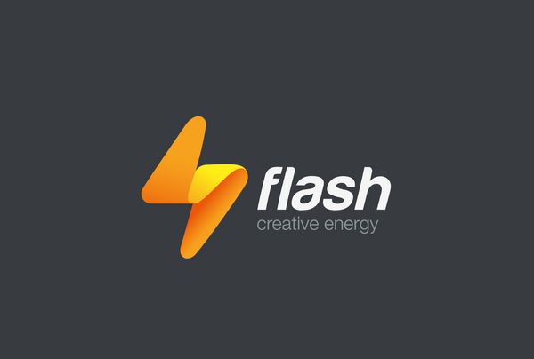 قالب وکتور طراحی انتزاعی Flash Logo چراغ روشنایی مفهوم Logotype Power Power نماد سرعت سریع
