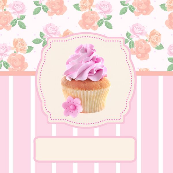 کارت تبریک با کیک کیک خوشمزه سبک پرنعمت