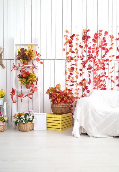 فصل پاييز استودیوی پاییزی برگها کاناپه پوستر دیواره برگ