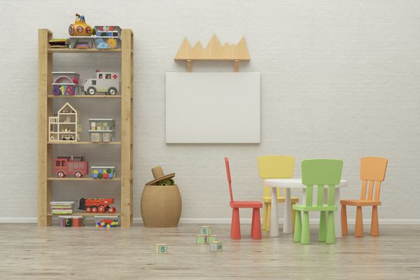 تصویر داخلی اتاق بازی کودکان ارائه سه بعدی