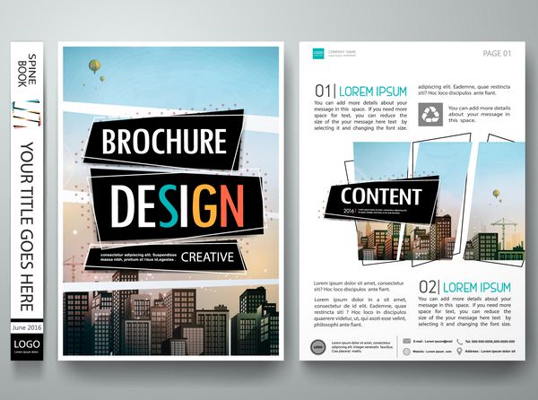 وکتور قالب طراحی بروشور پوستر ارائه مقاله حداقل جلد کتاب مربع مفهوم شهر در طرح A4 پروازها گزارش مجله تجاری