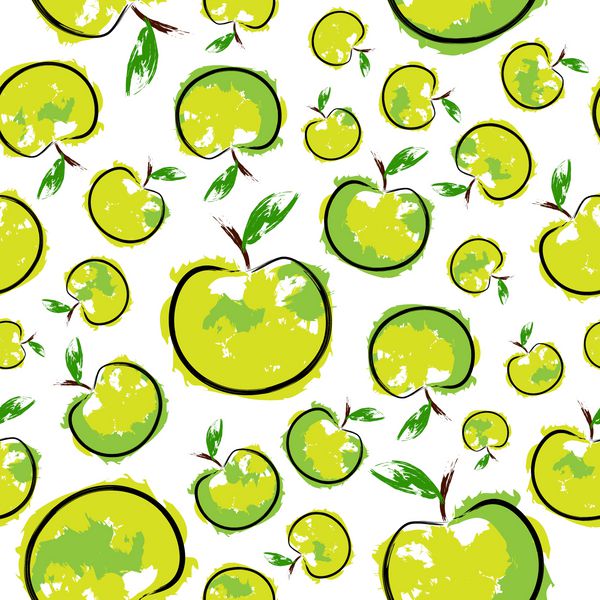 طرح سبز روشن الگوی بدون درز سیب