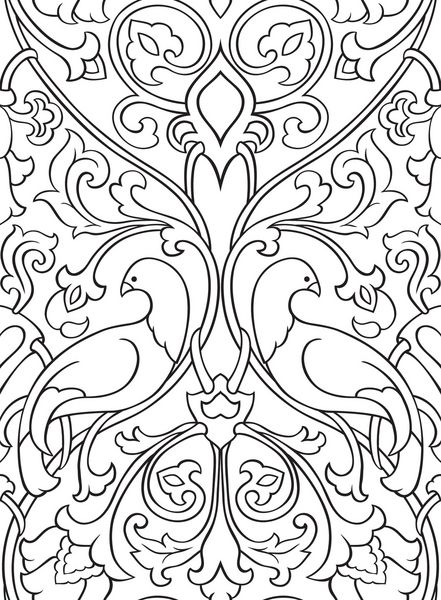 الگوی گل سیاه و سفید تزئینات یکنواخت با نخ ریسی قالب تلطیف شده برای کاغذ دیواری پارچه روتختی پرده شال کاشی فرش و هر سطحی الگویی با پرندگان
