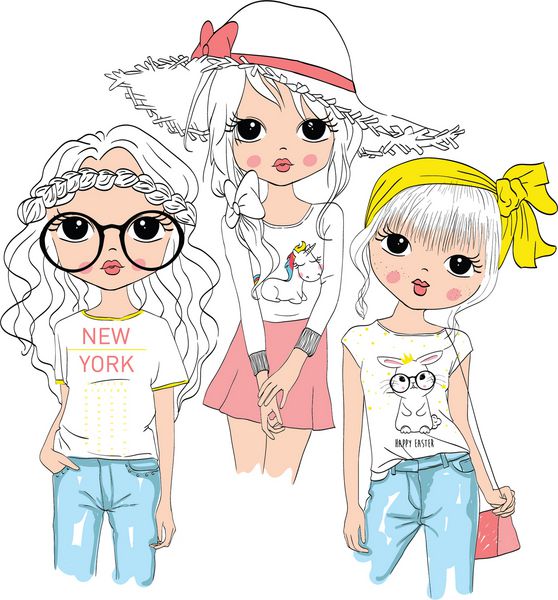 چاپ تصویر کتاب دخترانه تی شرت زیبا برای کودکان