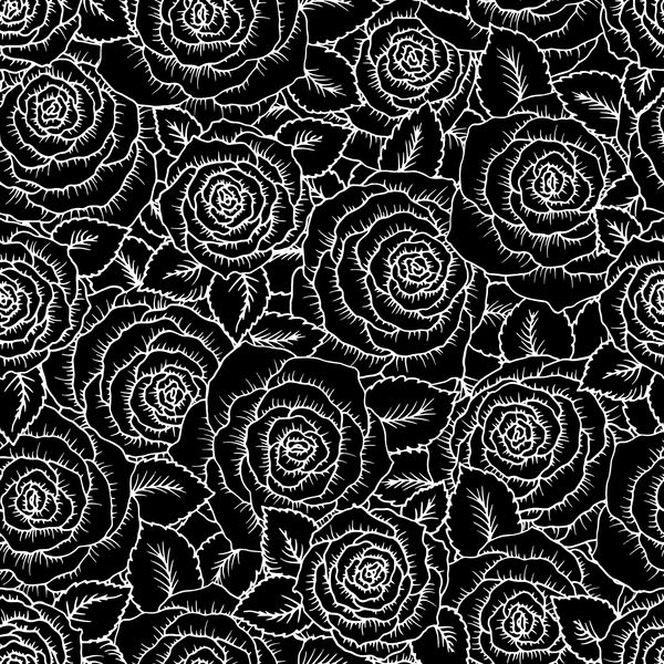 گل رز زیبا و سیاه و سفید با طرح های زیبا خطوط خط کش و سکته مغزی گلها و برگهای تک رنگ به سبک حکاکی طرح پس زمینه پیچیده عاشقانه دکوراسیون