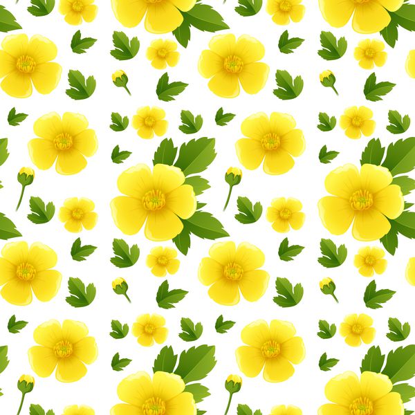 طراحی پس زمینه بدون درز با تصویر گل های زرد