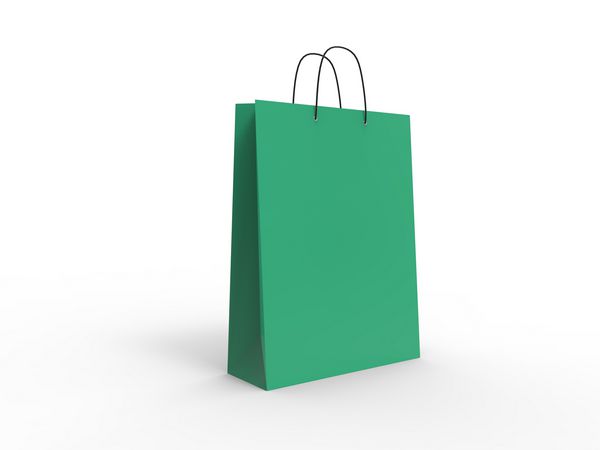 کیف خرید سبز کلاسیک جدا شده تصویر سه بعدی