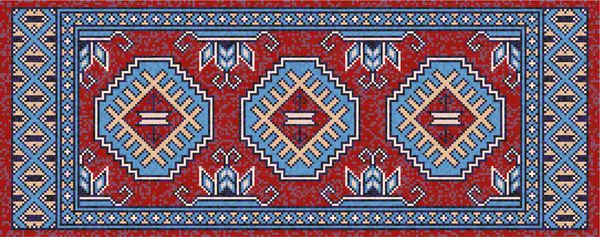 فرش رنگارنگ موزائیک شرقی بوخارا با الگوی هندسی سنتی قومی الگوی قاب حاشیه فرش تصویر برداری 10 EPS