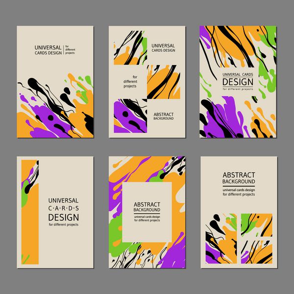 مجموعه جهانی کارتهای کشیده شده طراحی چشمگیر برای آگهی ها پوسترها دعوت ها بروشورها جلد کتاب آلبوم الگوهای خلاقانه هنری سبک انتزاعی
