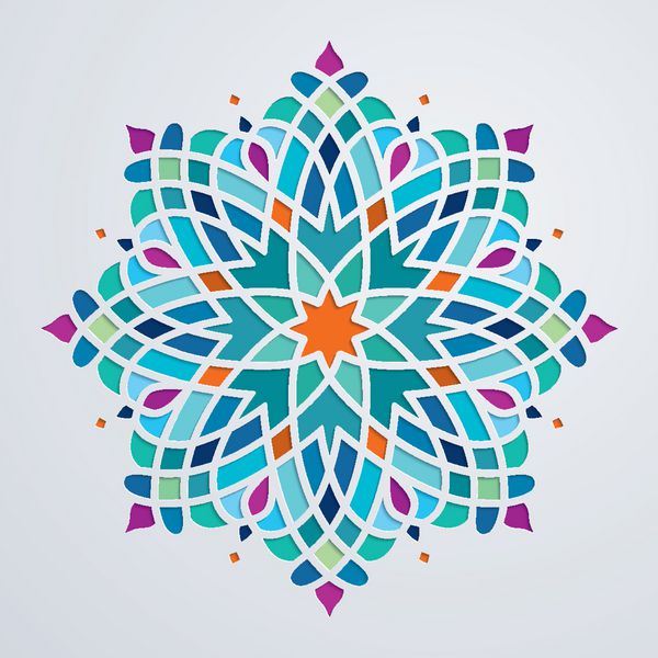 الگوی گرد مروکو تزئین رنگی عربی