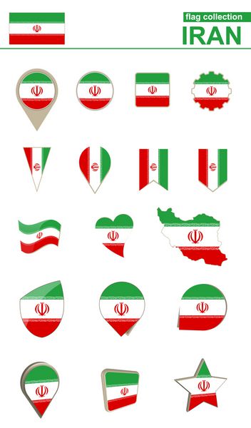 مجموعه پرچم ایران مجموعه بزرگ برای طراحی تصویر برداری