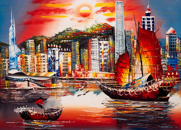 نقاشی نفت بندر ویکتوریا هنگ کنگ