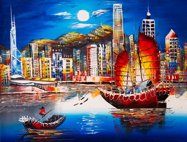 نقاشی نفت بندر ویکتوریا هنگ کنگ