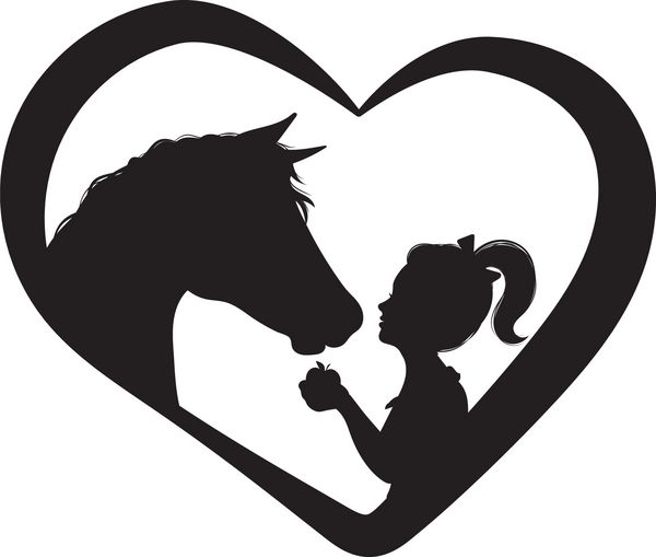 اسب و قلب قلب شبح تصویر برداری