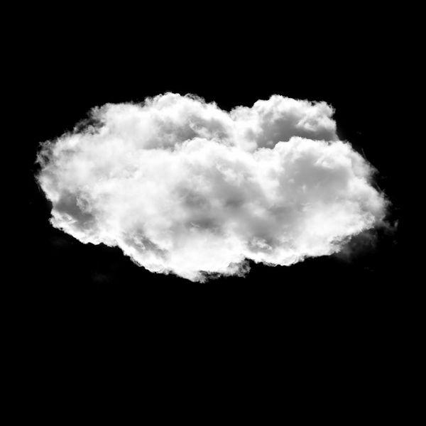 شکل ابر جدا شده از پس زمینه سیاه و سفید ارائه تصویر سه بعدی ابر واقعی دود غبار مه و شکل ابر