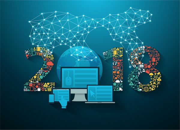 2018 مجموعه فناوری نوآوری کسب و کار مجموعه آیکون های برنامه وکتور الگو طرح طرح مدرن