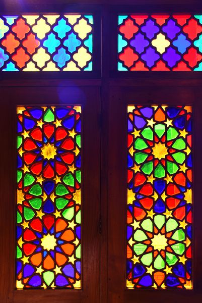 شیشه آغشته به مسجد نصیرالملک داخلی شیراز ایران 29 سپتامبر 2016