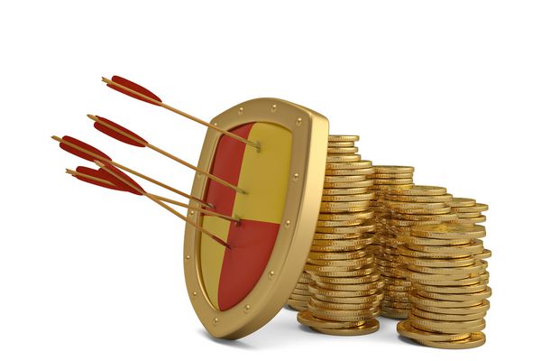 بیمه مالی و پشته مفهوم ثبات تجارت از سکه های طلایی تحت پوشش حفاظت33 تصویر