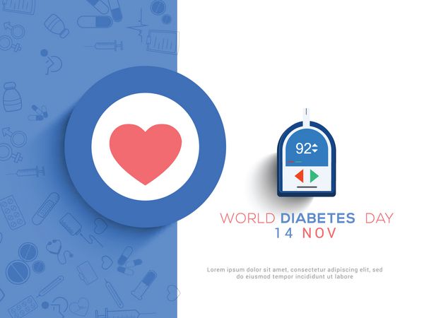 تصویر خلاق پوستر یا پرچم آگاهی روز جهانی دیابت