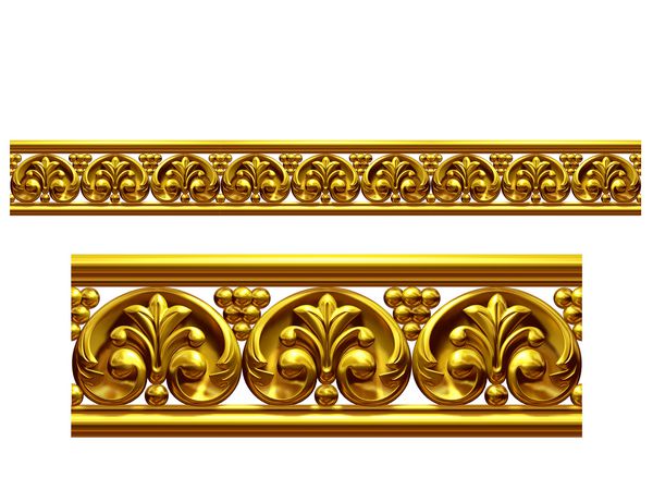 بخش طلایی تزئینی amp quot ؛ نهایی amp quot ؛ نسخه مستقیم برای یخ زدایی قاب یا حاشیه تصویر سه بعدی روی سفید جدا شده است