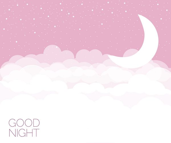 پس زمینه آسمان زمان شب شب بخیر ایده مفهومی رویاهای صورتی شیرین تصویر برداری EPS 10