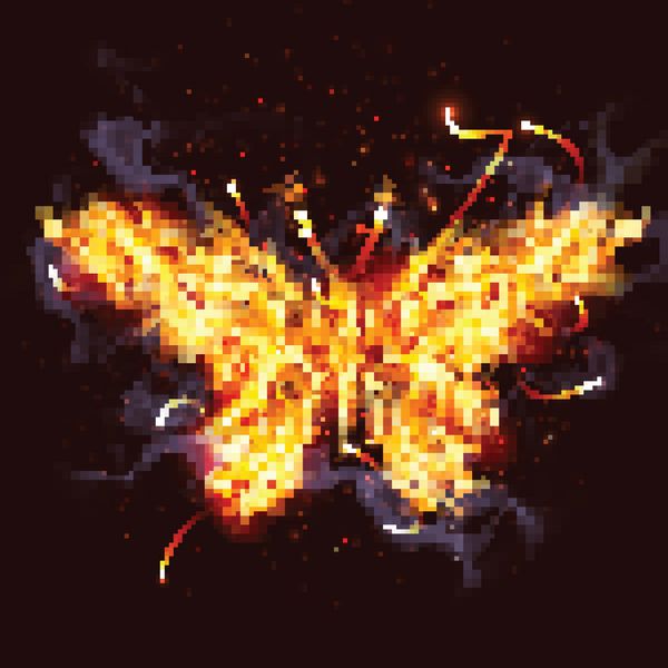 تصویر یک پروانه ساخته شده از آتش