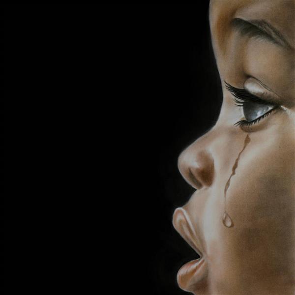 نقاشی کودک گریان