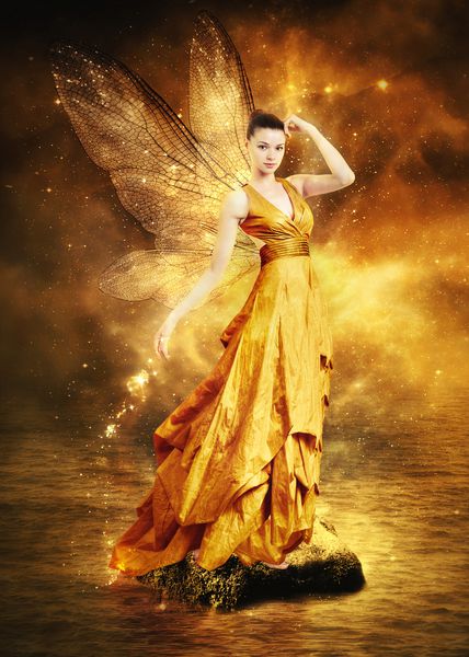 زن جوان جادویی به عنوان پری طلایی
