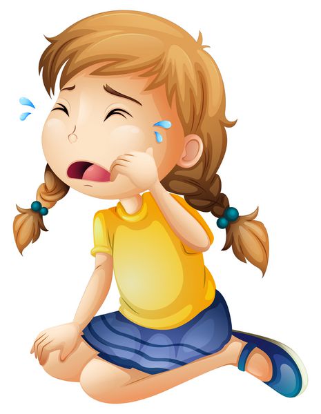 یک دختر کوچک گریه می کند