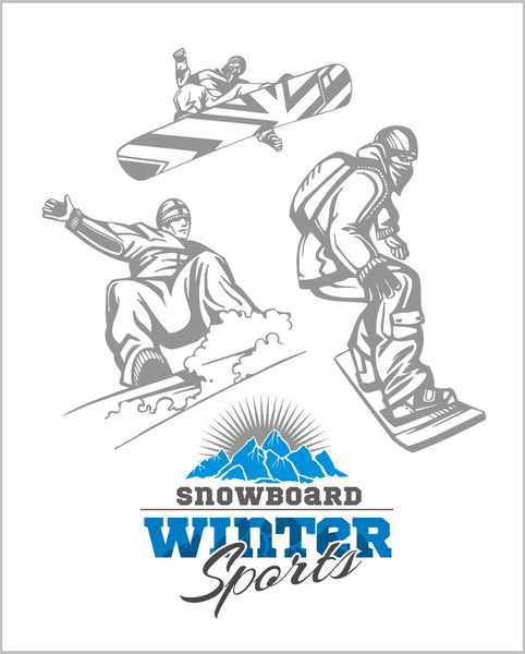 اسنوبرد ورزش زمستانی تصویر سهام وکتور