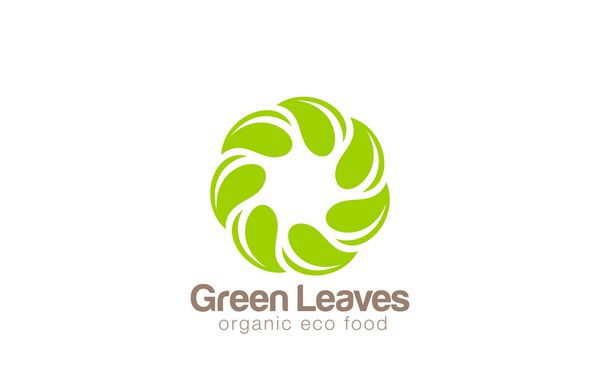 طراحی وکتور بی نهایت Green Eco Logo looped وکتور دایره برگ