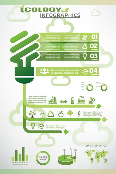 infographics ecology مجموعه آیکون های وکتور