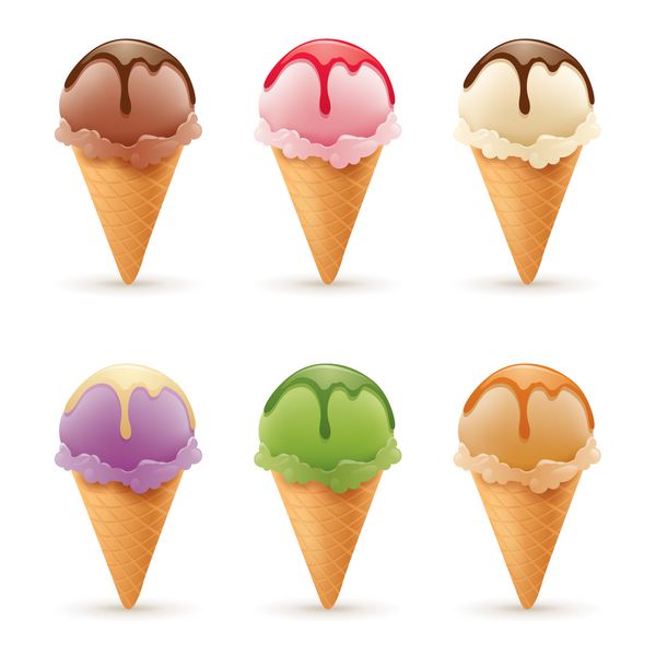 بستنی با طعم های مختلف
