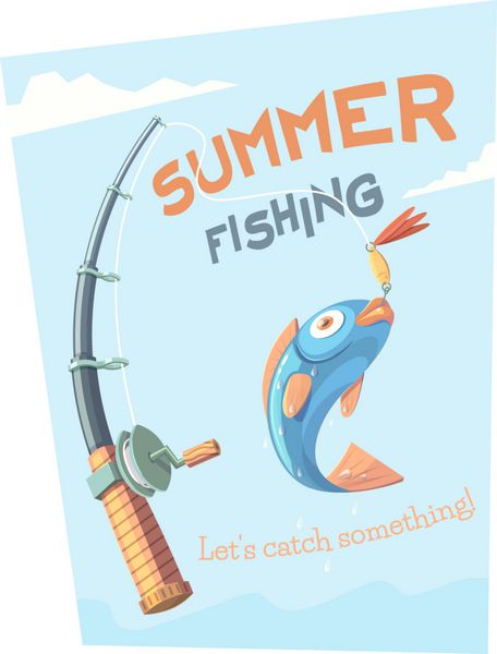 ماهیگیری تابستانی تصویر برداری