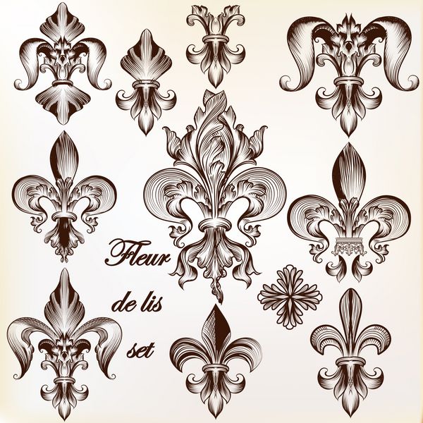 مجموعه وکتور سلطنتی fleur de lis برای طراحی