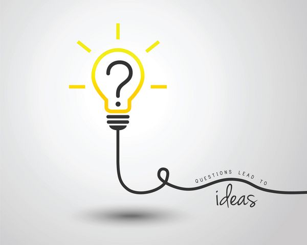 لامپ با علامت سؤال به عنوان نماد ایده و راه حل