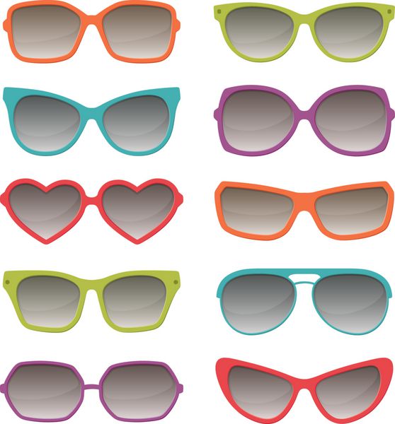 عینک آفتابی بردار مجموعه ای از عینک های رنگی
