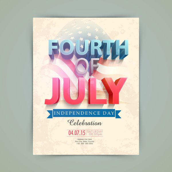 کارت دعوت پرنعمت برای روز استقلال آمریکا