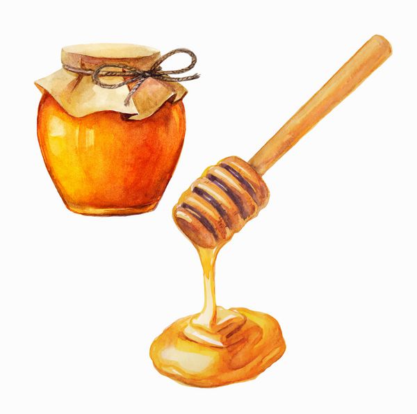 گلدان عسل آبرنگ و چوب عسل