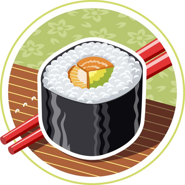 سوشی غذای ژاپنی تصویر برداری Eps10 جدا شده در