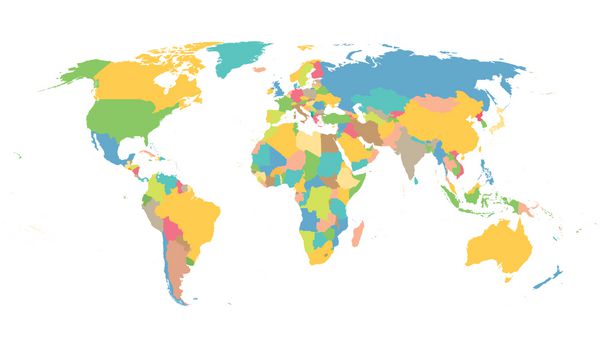 نقشه رنگارنگ جهان