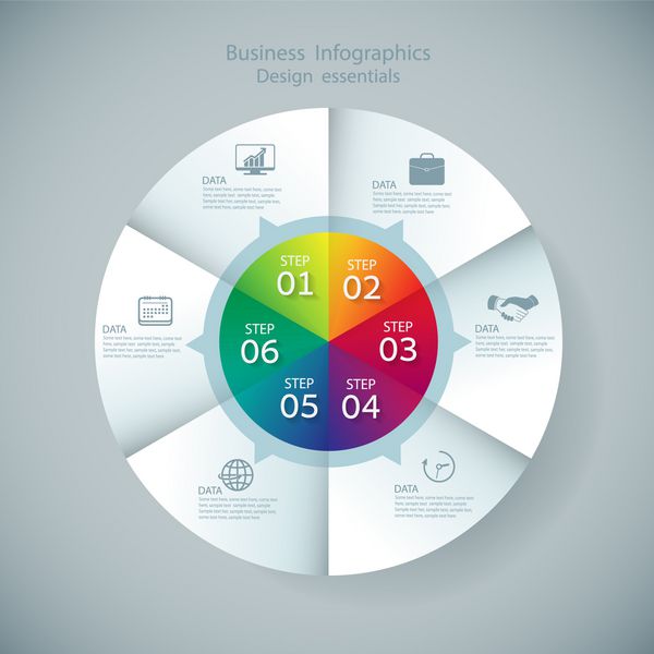 الگوی طراحی اینفوگرافیک و نمادهای بازاریابی Business Concept