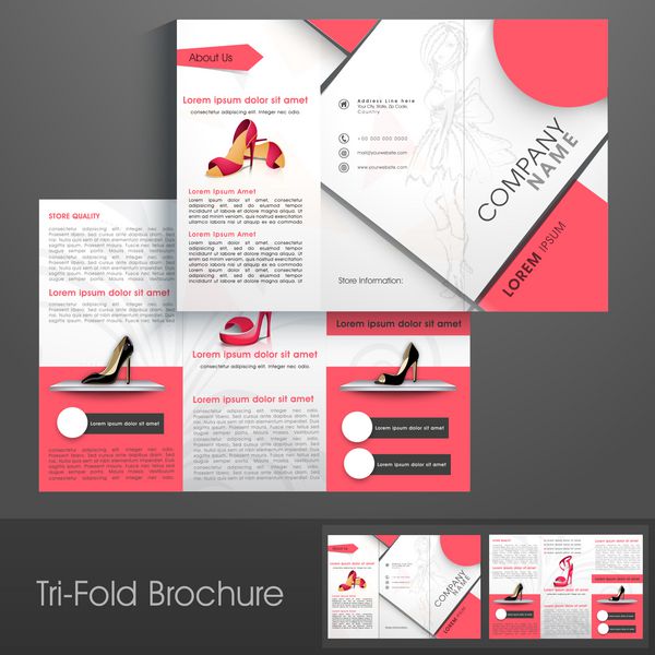 بروشور قالب یا بروشور حرفه ای Tri-Fold برای تجارت