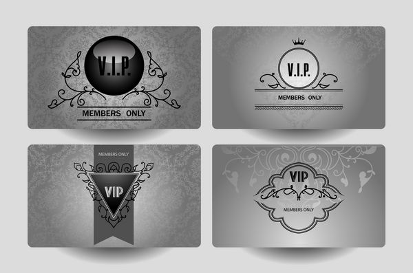 مجموعه کارتهای نقره ای VIP تزئین شده پرنعمت