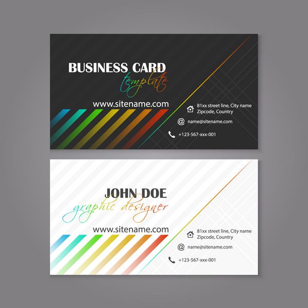 وکتور کارت ویزیت طرح رنگارنگ برای ارائه به صورت فردی یا تجاری