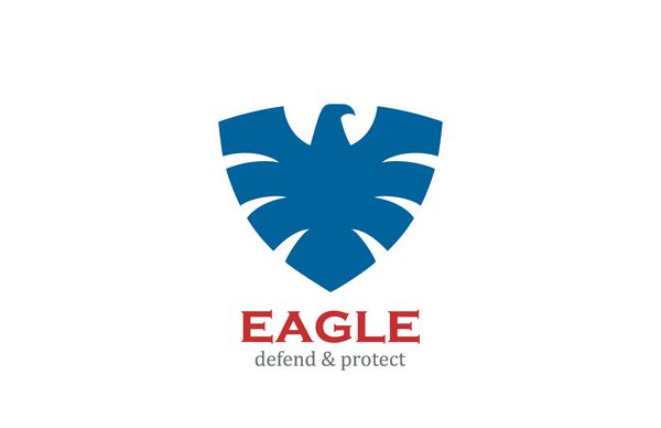 وکتور طراحی آرم شکل Eagle Shield دفاع نماد محافظت