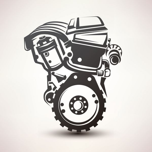 نماد ماشین موتور آیکون وکتور شیک وکتور سبک