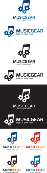 وکتور طراحی قالب لوگو Music Gear